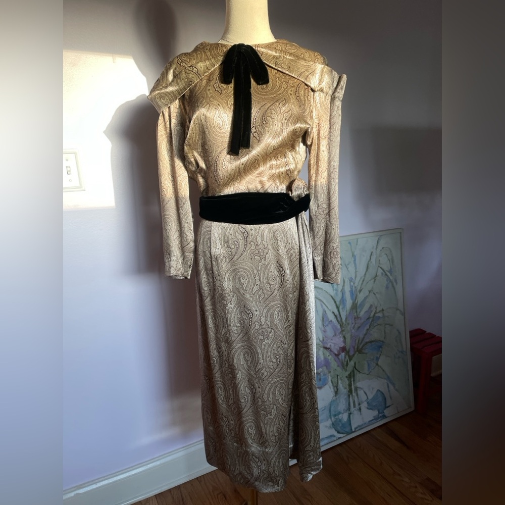 40s/50s Paul Sachs original satin dress